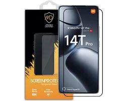 MobyDefend Screenprotector - Geschikt voor Xiaomi 14T Pro - Screensaver Met Zwarte Randen - Gehard Glas