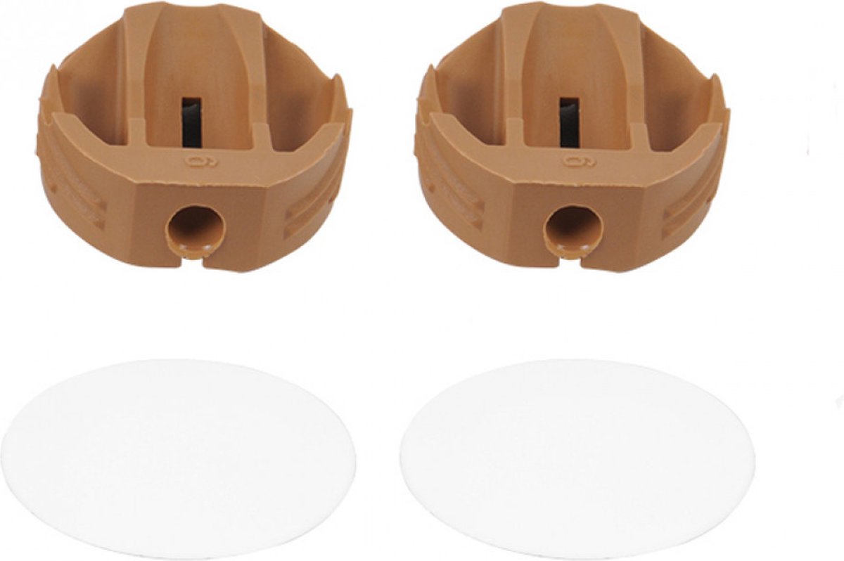 Hoekverbinder rond met afdekkap Wit à 4 stuks