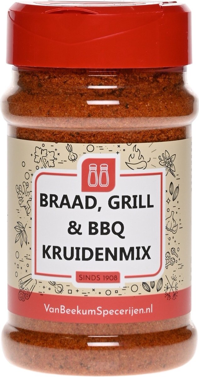 Goedkoopste Van Beekum Specerijen - Braad, Grill & BBQ Kruidenmix - Strooibus 200 gram