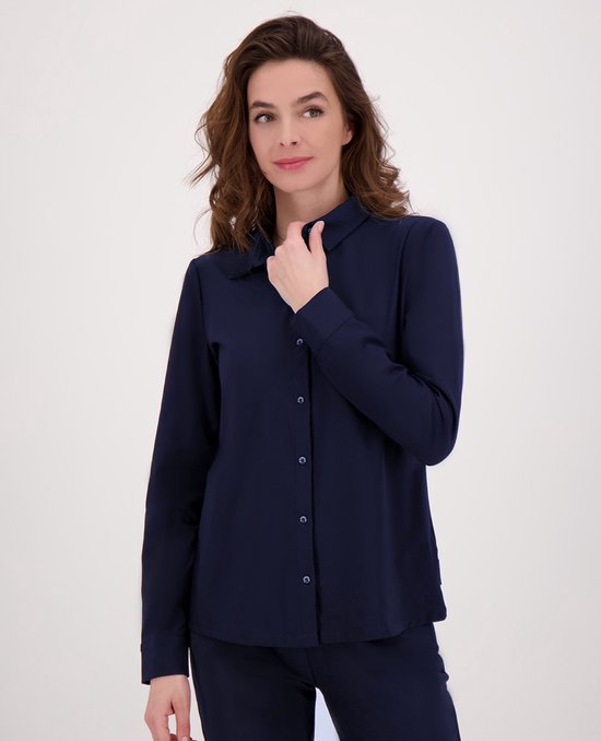 Chemisier bleu Je m'appelle - Femme - Tissu de voyage - Taille S - 2 tailles disponibles