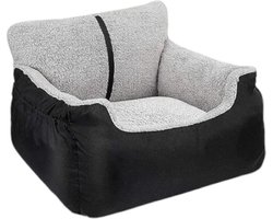 Autostoel Hond - Zwart - 50 x 55 x 35 cm - Hondenmand Met Veiligheidsriempje Voor In De Auto - Automand Hond - Hondenstoel voor Honden