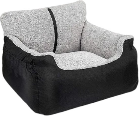 Siège auto pour chien - Zwart - 50 x 55 x 35 cm - Panier pour chien avec sangle de sécurité pour la voiture - Panier de voiture pour chien - Siège pour Chiens
