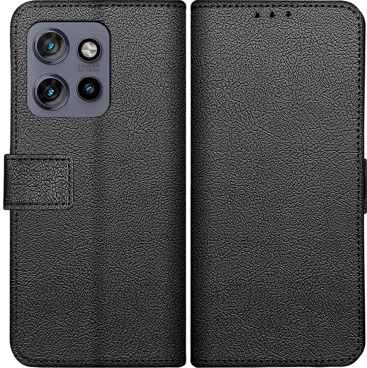 Cazy hoesje geschikt voor Motorola Edge 50 Neo Hoesje met Pasjeshouder - Bookcase Classic - Zwart
