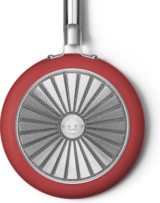 SMEG Koekenpan Rood Mat - ø 26 cm - Standaard anti-aanbaklaag