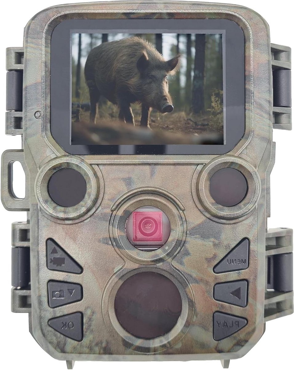 Mini 12MP wildcamera tot 32 GB Full HD PIR bewegingsmelder 850nm zwarte leds video en geluidsopname nachtopnames IP54 waterdicht - Berger + Schröter Wildcamera