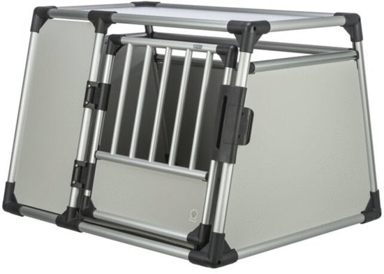 Trixie Transport Box Aluminium - Transportkooi - 93 cm x 81 cm x 65 cm - Zilverkleurig/Zwart