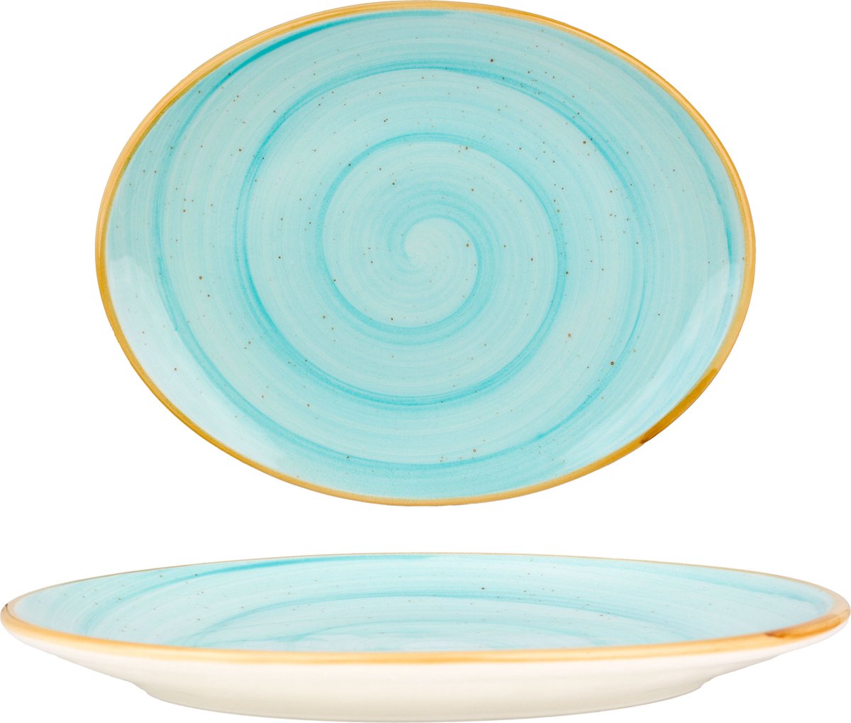Bonna Serveerschaal - Aqua - Porselein - 31x24 cm - set van 2