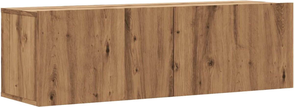 vidaXL - Tv-wandmeubel - 100x30x30 - cm - bewerkt - hout - artisanaal - eikenkleurig