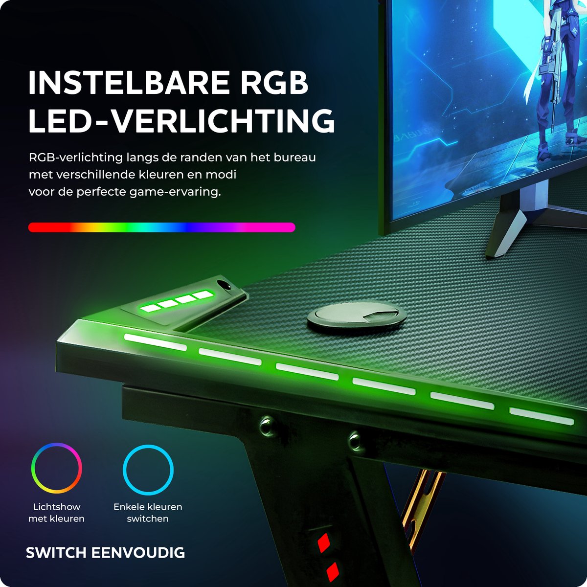 Unidesk Unidesk Game Bureau LED RGB - afbeelding 2