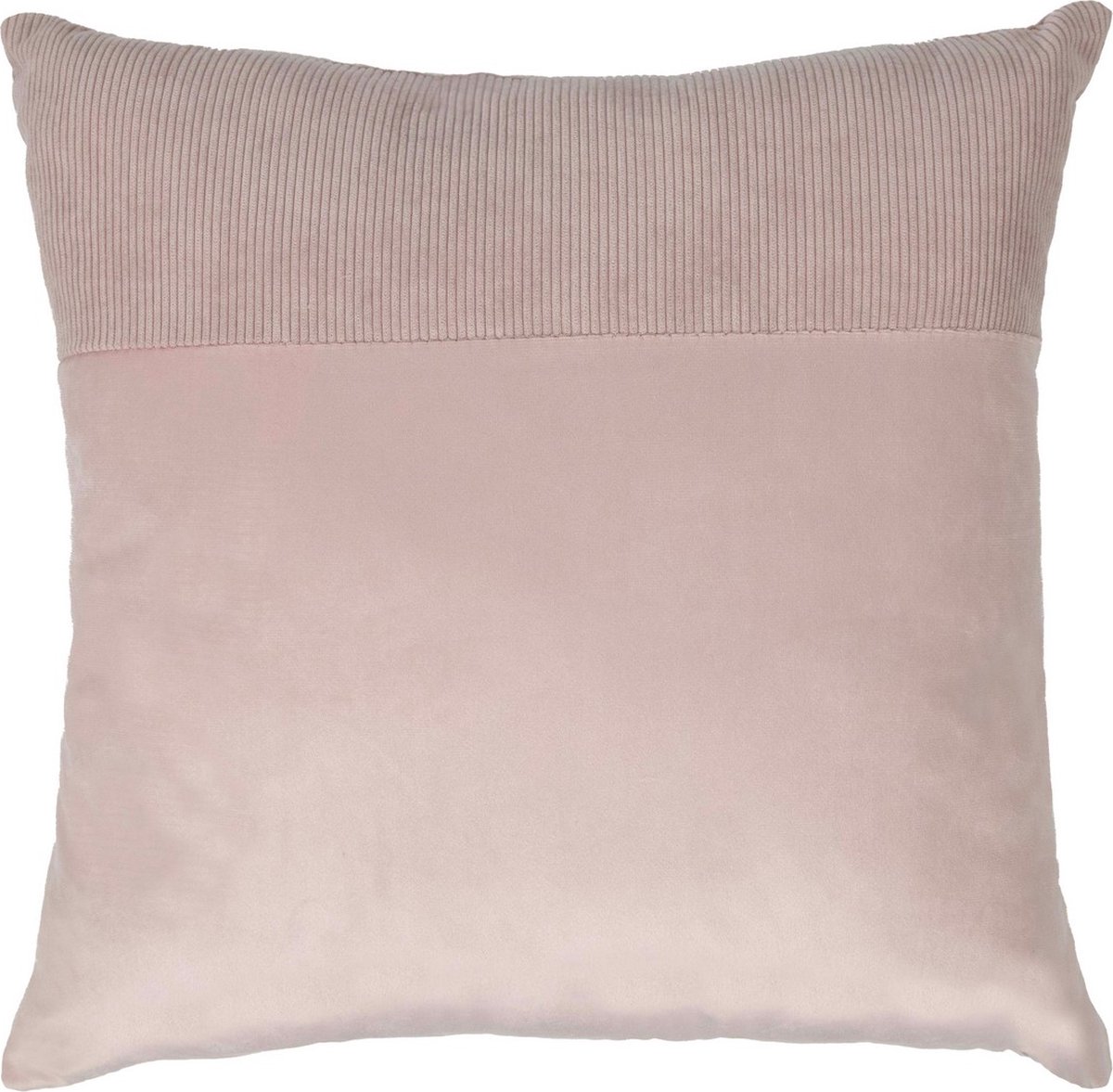 Mars & More Cushion velvet soft pink & corduroy 45 x 45 cm Roze