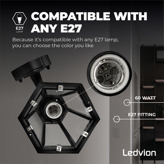 LED Wandlamp Buiten met Sensor - IP44 - E27 Fitting - Zwart