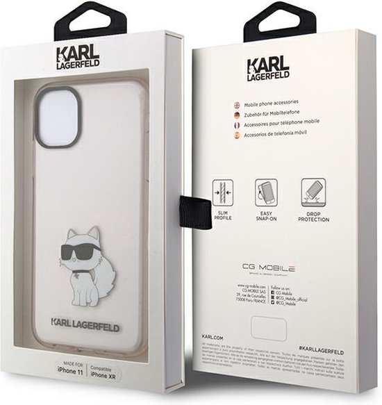 Karl - Lagerfeld - KLHCN61HNCHTCP coque pour iPhone - 11 / Xr - rose - Ikonik - Choupette