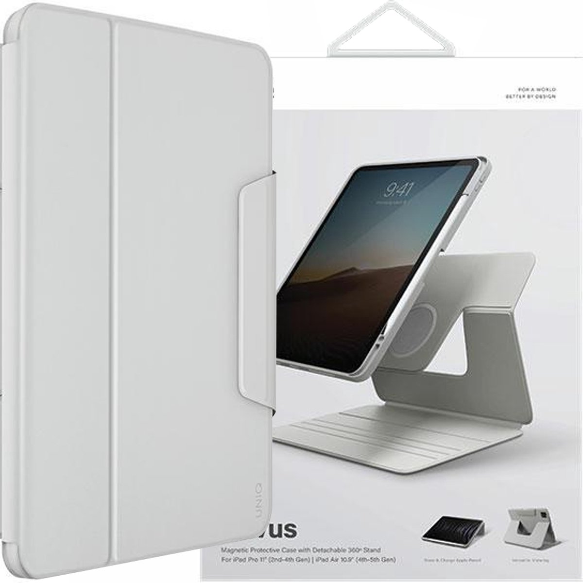 Uniq - Rovus - hoes voor iPad Pro - 11 - (2021-2022) / Air - 10.9 - (2020-2022) - grijs/krijtgrijs - Magnetische - hoes