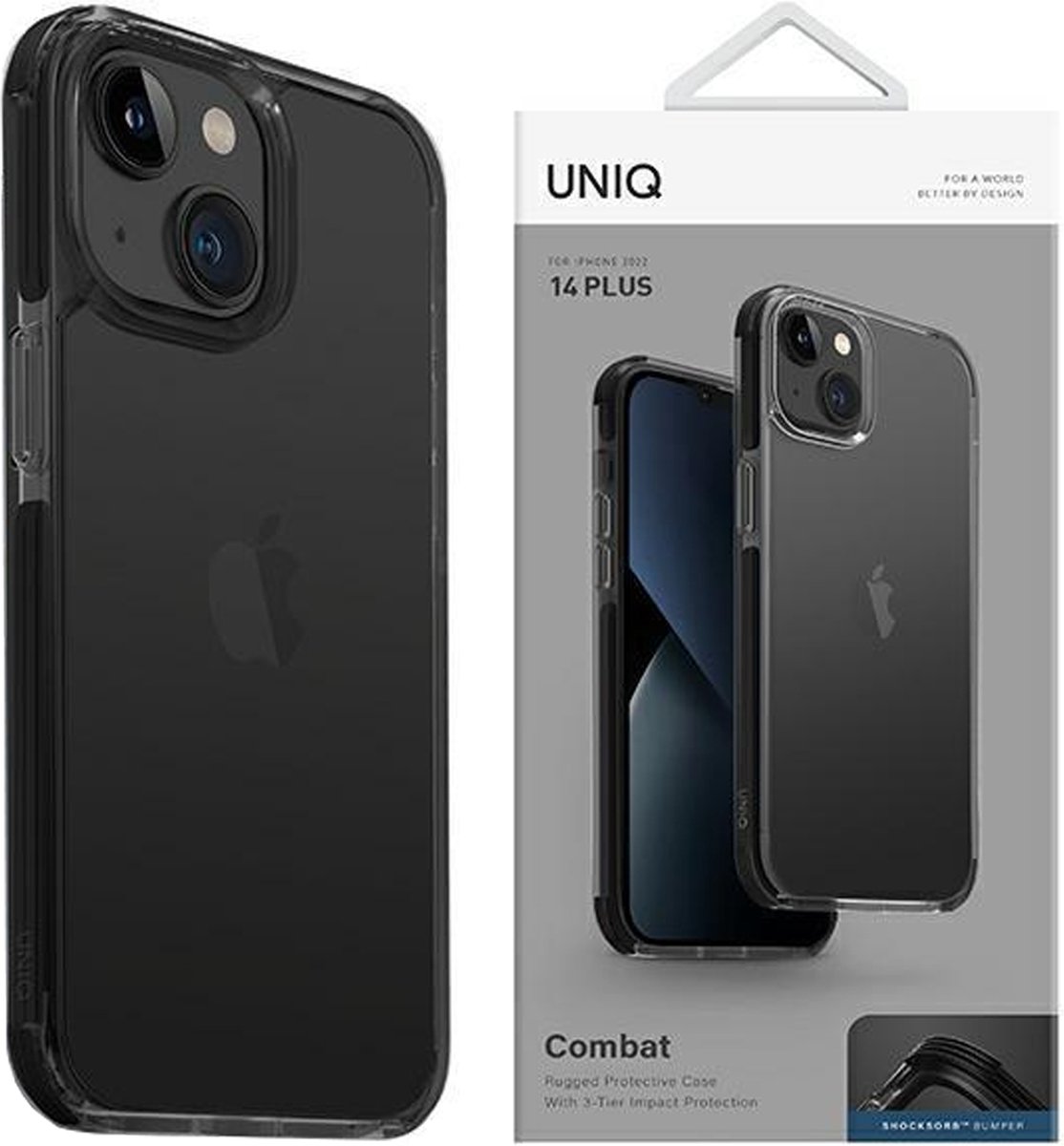 UNIQ - Combat - iPhone - 15 - 6.1 - hoesje - zwart/carbonzwart