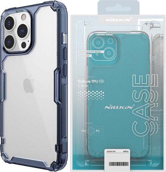 Coque de téléphone adaptée pour Apple iPhone 14 Pro Max - Coque en TPU Nillkin Nature - Coque arrière - Blauw