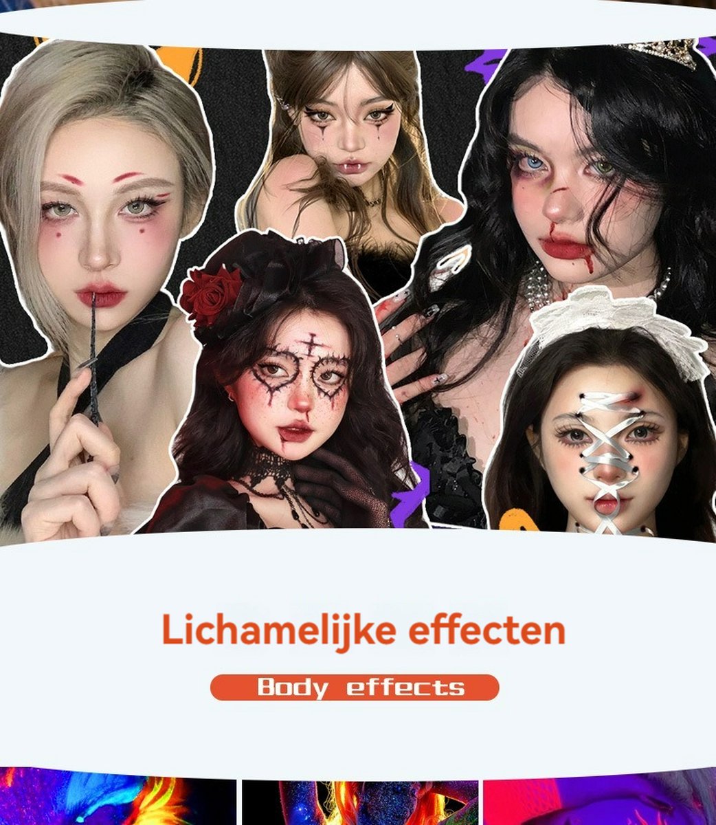 Haley familySchmink op Waterbasis met Penselen- Veilig Schminkset Kinderen - 42 Kleuren - Inclusief 10 Penselen, 6 Sjablonen& 2 diamantstickers&Glitters-Gemakkelijk schoon te maken-Face paint palette-Kinderschmink voor grimas — afbeelding 8