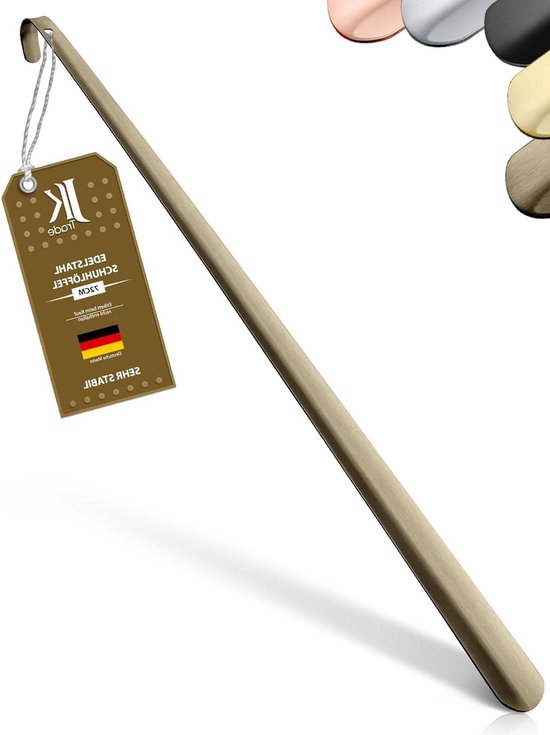 JK Trade® 72 cm, stabiele roestvrijstalen schoenlepel, lang, 2 mm