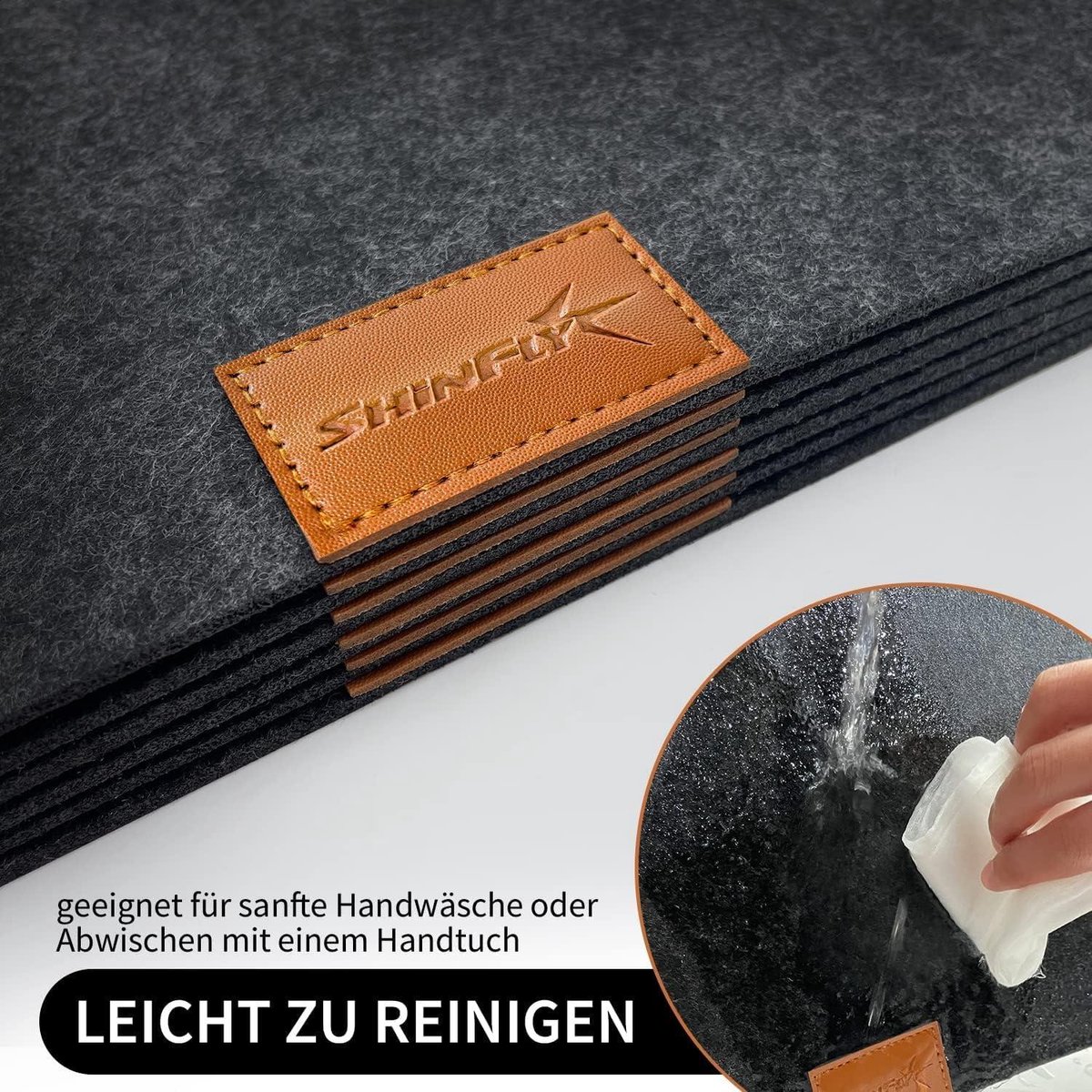 Vilten placemats set van 18 stuks - 6 placemats antislip tafelmatten 44 cm x 30 cm x 3 mm - antraciet — cadeau in Wonen & Interieur - foto 5