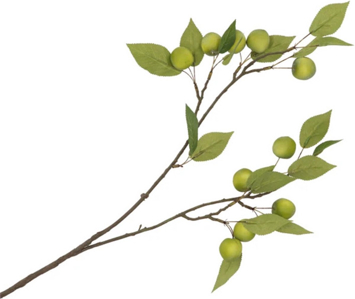 DK Design Kunstbloem fruit tak met appels - 76 cm - groen - Kunst zijdebloemen