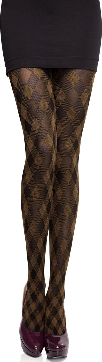 Merry Style MS-GB-317 Dames Panty - 60 DEN- Gedessineerd - 3D-technologie - Polyamide - Cappuccino - L