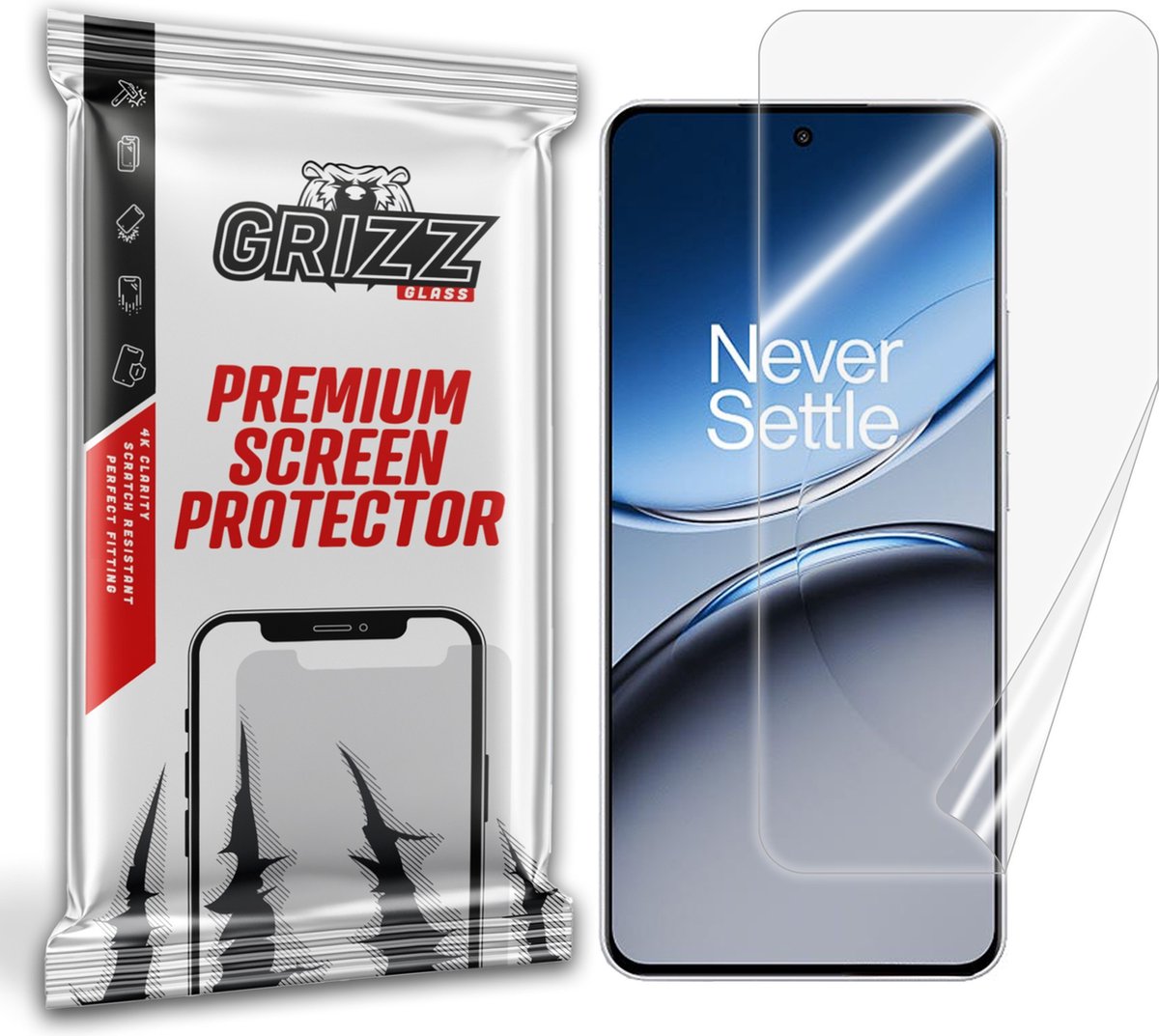 GrizzGlass CeramicFilm Screenprotector voor OnePlus Nord 4 - Transparant