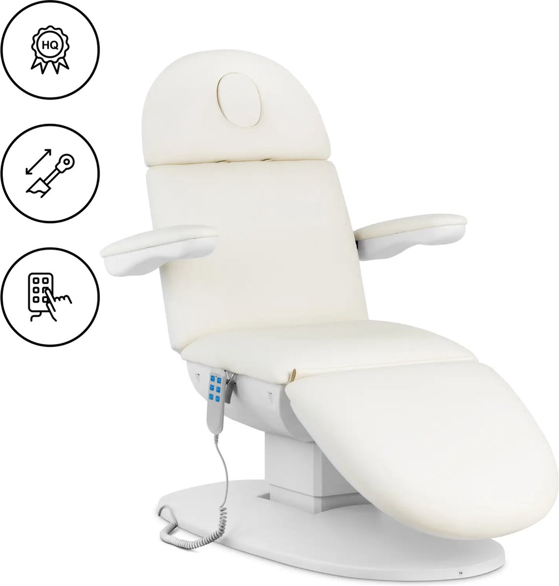 physa Elektrische cosmetische behandelstoel - 3 motoren - 300 W - 196 x 58 x 56 - 76 cm - 150 kg - wit 10040733