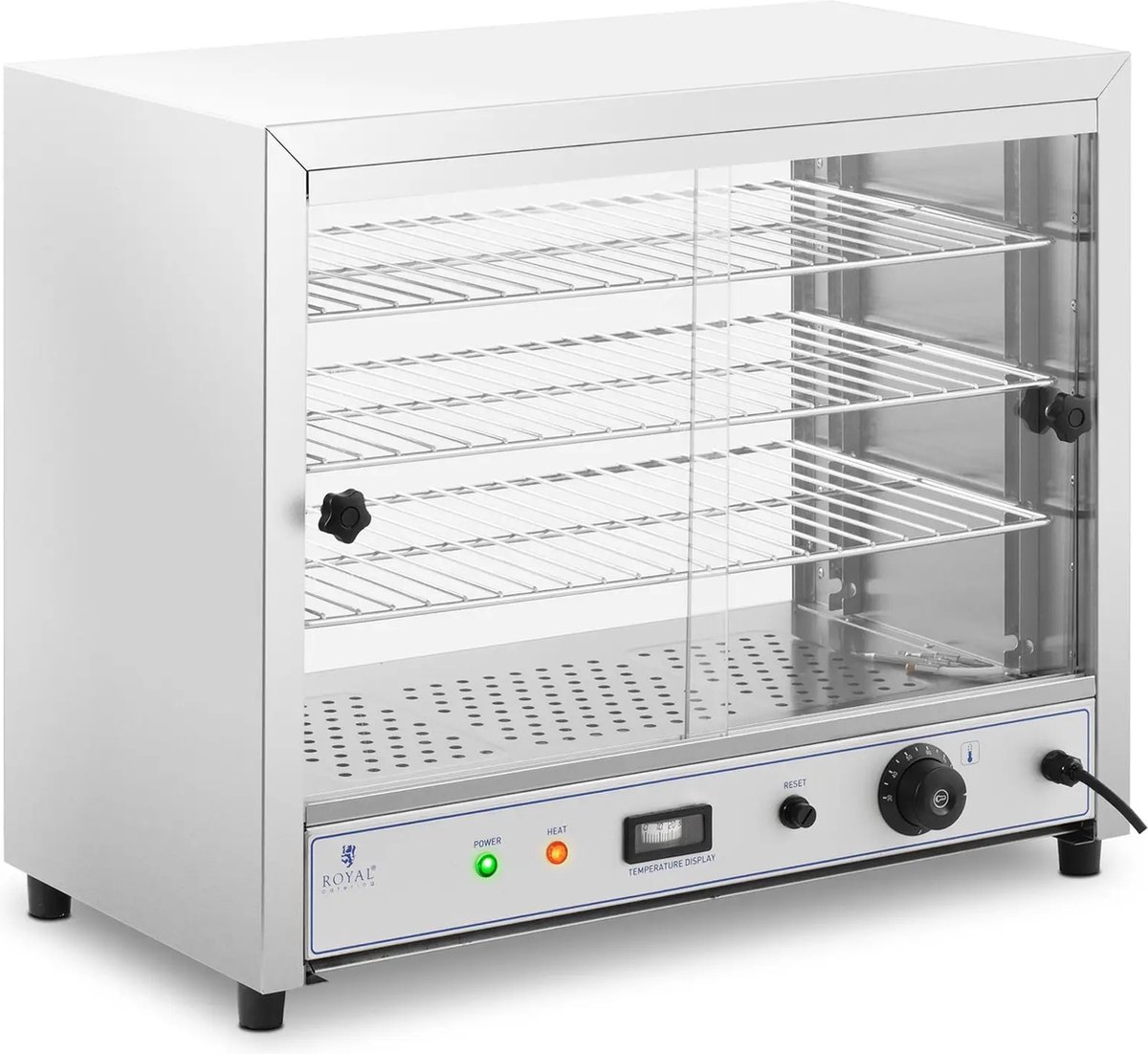 Warmhoud kast - 54 cm - 1,000 W - 3 opslagroosters - Royal Catering