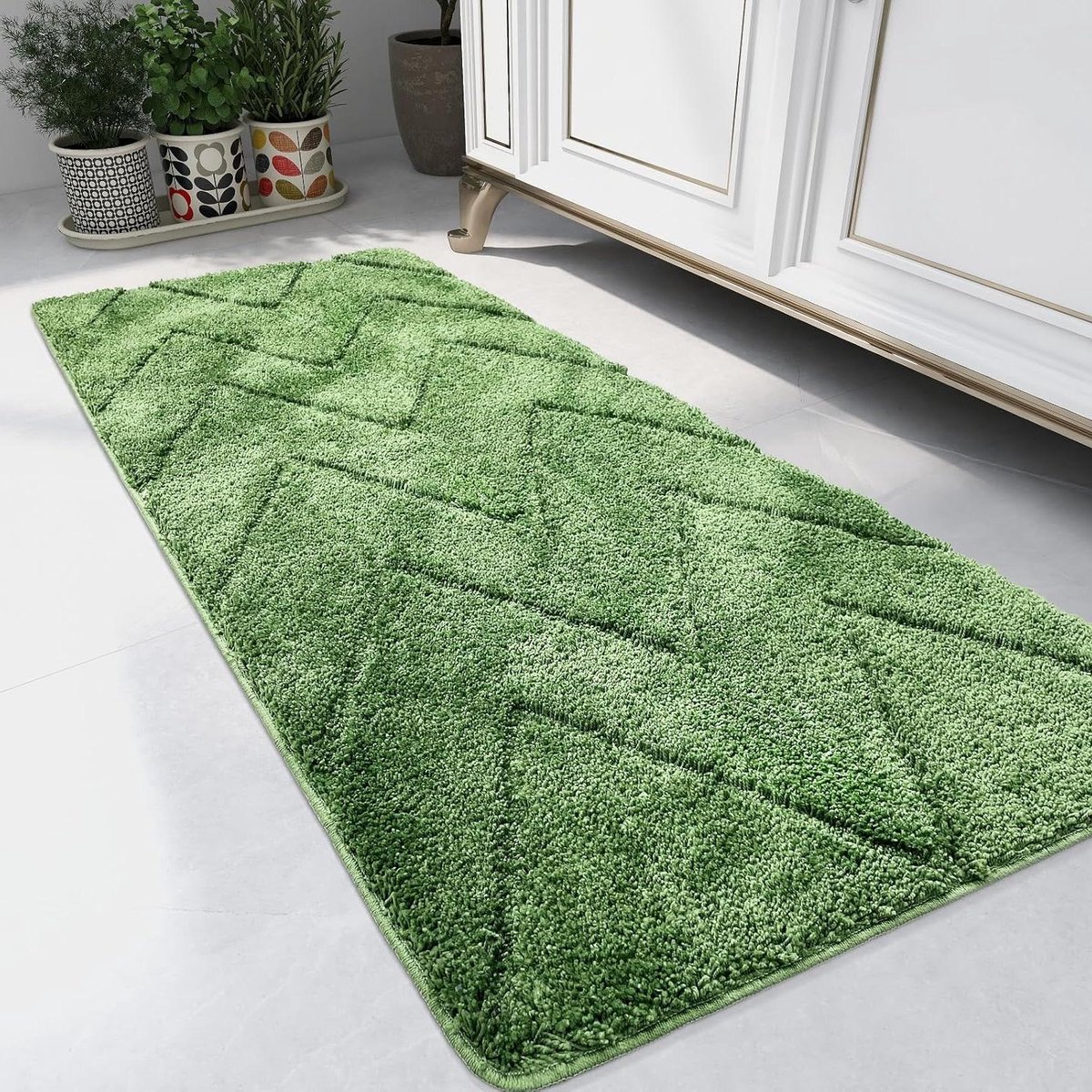 Loismood Super absorberende badmat tapijt voor douche antislip 70 x 50 cm dikke pluche badkamer vloermat machine wasbaar tapijt voor slaapkamer (roze