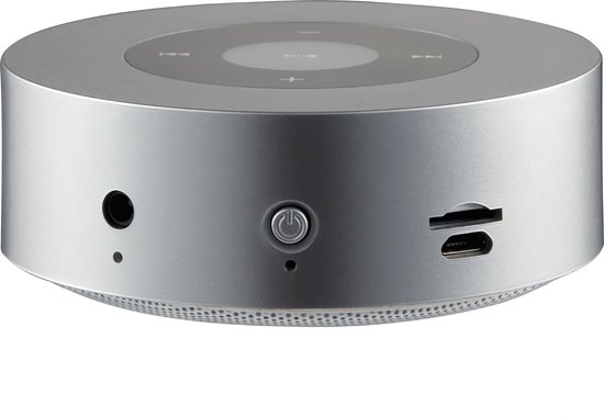 KAMINIO Knisperende luidspreker MORITZ - Krachtige geluidsbox met haardvuurgeluiden, Bluetooth, AUX, microfoon, accu - zilver van KAMINIO — afbeelding 5