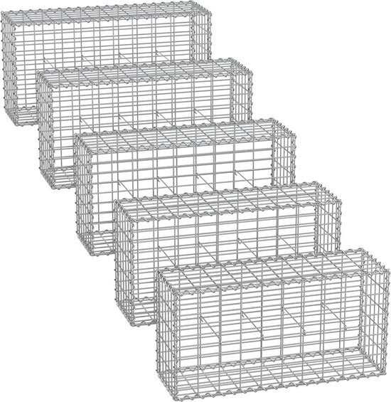 Lot De 2 Gabions En Spirale 100x50x30 Cm - Grillage Métallique Pour Jardin