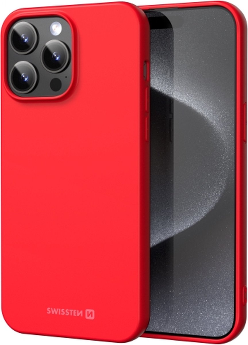 Swissten Soft Joy Hoesje - Geschikt voor iPhone 16 Pro Max - Rood
