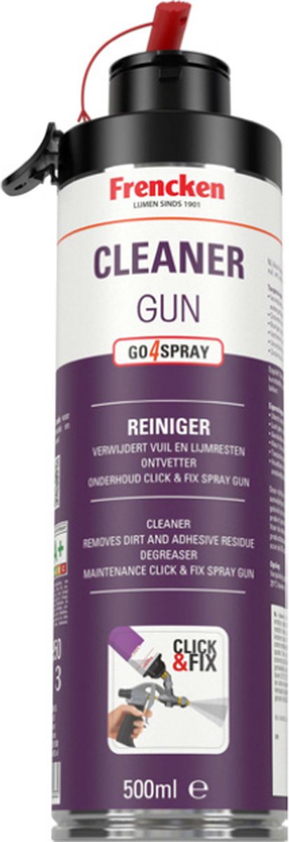 Frencken Click Fix Cleaner reiniger - 500 ml bus - voor lijmresten vuil en vet op oppervlakken