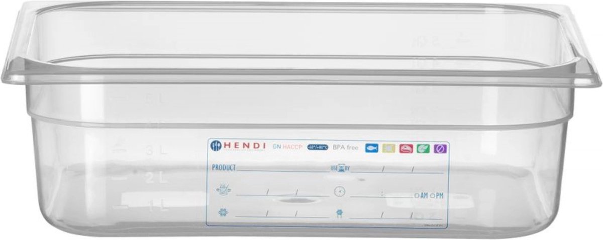 HENDI Gastronorm container – luchtdicht – 6,5L – transparant – 325x265x100 mm