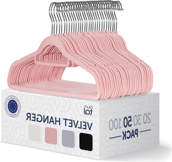 Foto: 50 stuks antislip kledinghangers fluweel ruimtebesparende hangers broekhangers jashangers kleerhanger misty rose