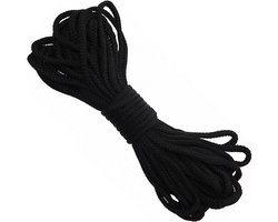 Outdoor nylon touw - zwart - 15 meter x 5 mm - diverse toepassingen - camping