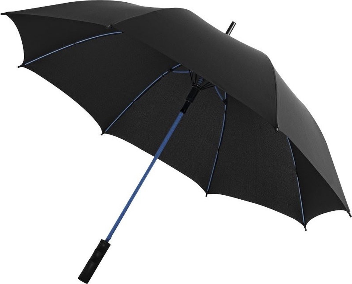 Automatische storm paraplu zwart/blauw 58 cm