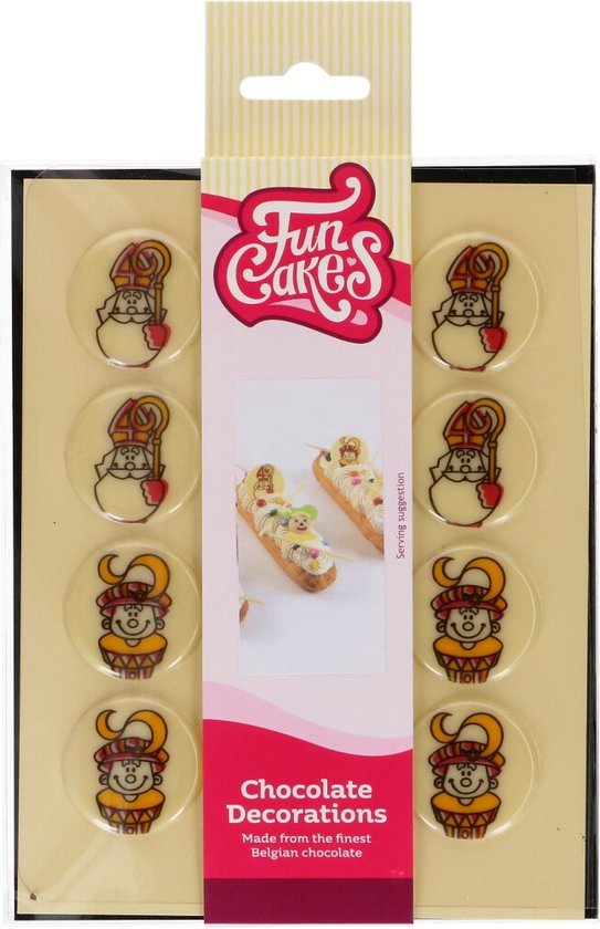 FunCakes Chocolade Decoraties - Sinterklaas - Sint en Piet - Set/12