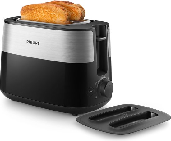 Philips Daily Collection HD2517/90 - Broodrooster 8 standen - 2 snede(n) - 830 W Zwart, Zilver