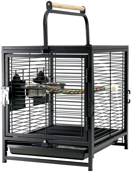 Keddoc - Transporteur de cage à oiseaux - Cage - Zwart