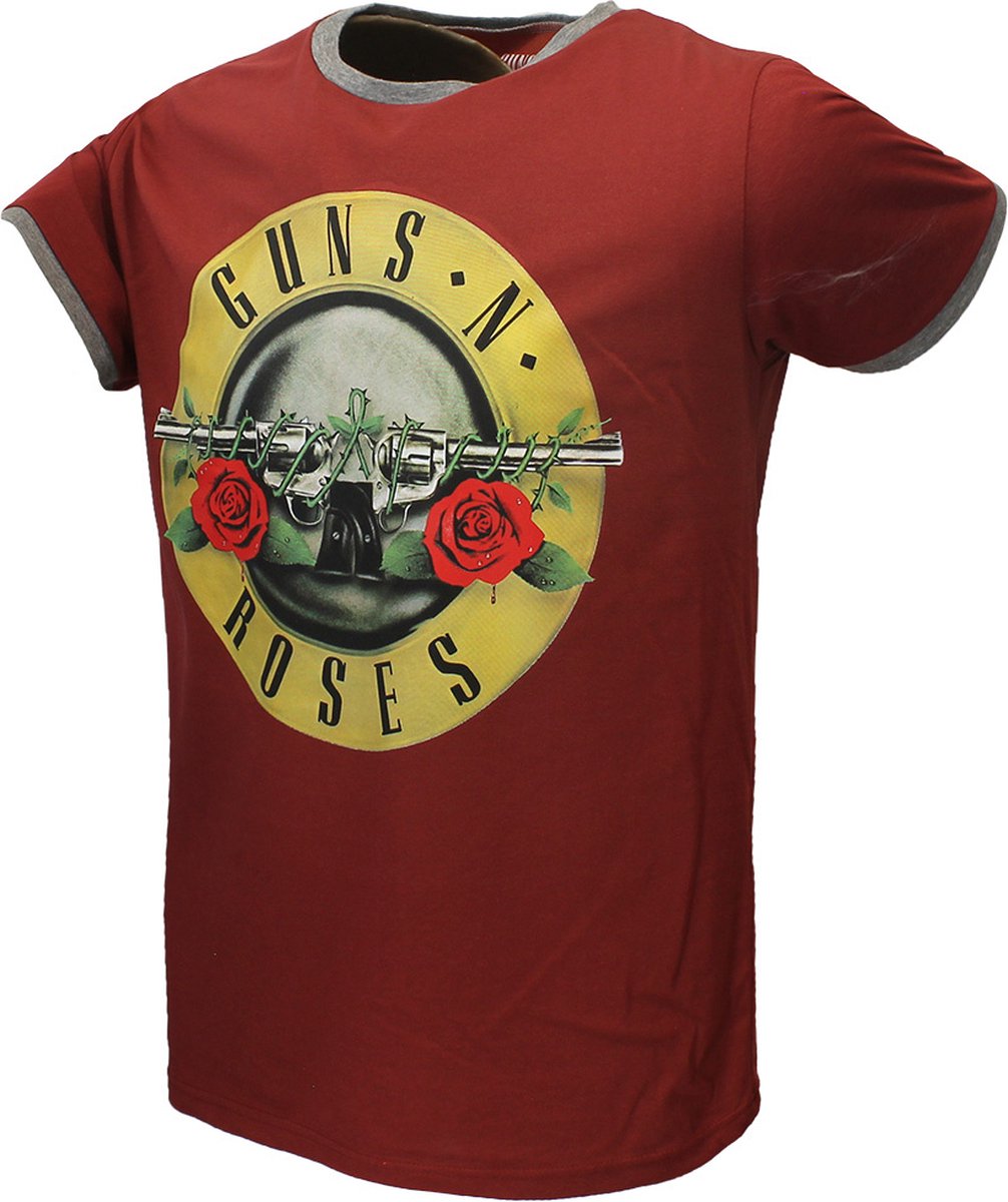 Guns N' Roses Logo Ringer T-Shirt Rood - Officiële Merchandise - M