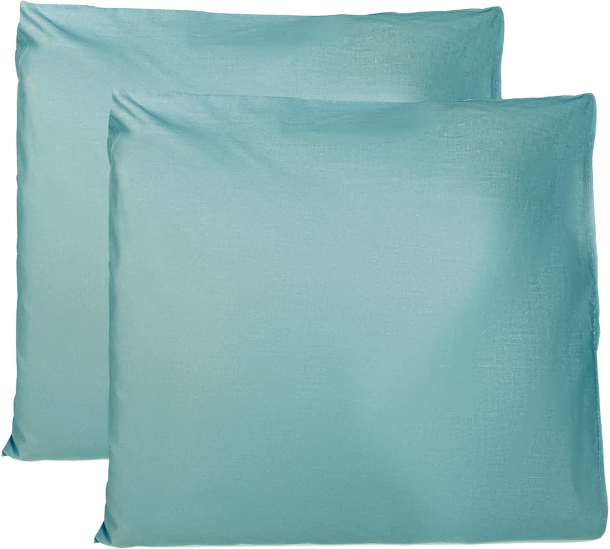 Azalia kussenslopen 100% Pure katoen 60x60 CM, Set van 2 Bed Kussen Stoffen Gemaakt in Italië, Tassluiting, Solid Color, Standaard Maat met - Donkergroen