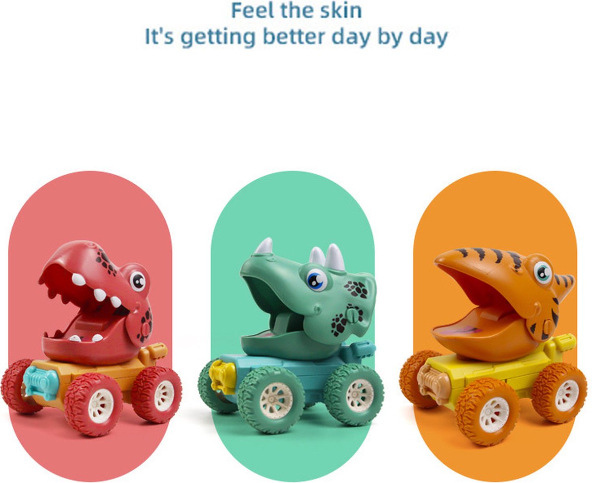 Dinosaurus speelgoed auto's - auto speelgoed - Dinosaurus speelgoed - 3 stuks - ONELIV — afbeelding 15