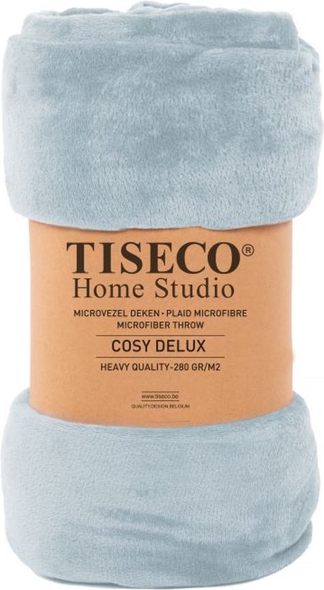 Tiseco Home Studio - Couverture COSY DELUX - microflanelle - 280 g/m² - 240x220 cm - Silver blue