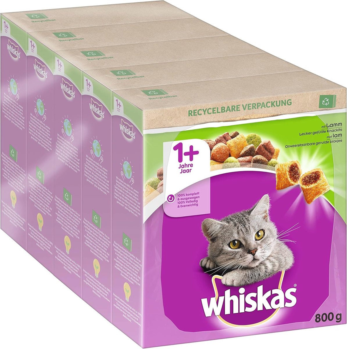 Droogvoer voor Volwassen Katten met Lam - 5x800g - Gezond Kattendroogvoer