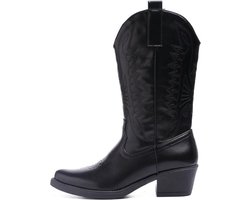 Leatherlook cowboylaars - Zwart - Maat 40 - Dames