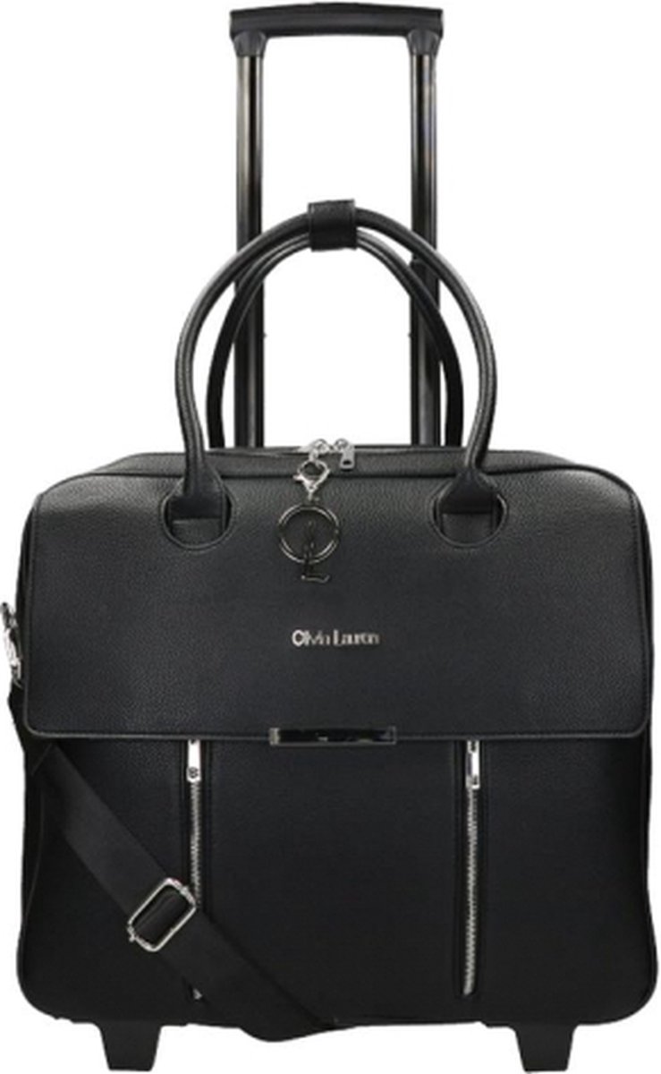 Olivia Lauren Laptoptrolley Dames / Businesstrolley - 17 inch - Kunstleer - Donovan - Zwart