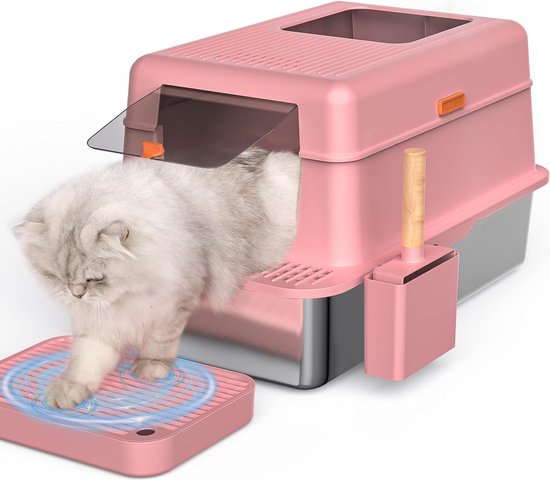 Foto: A sunny day automatische kattenbak inclusief app zelfreinigende kattenbak elektrische kattenbak automatische kattenbak xxl 65 liter inclusief afvalzakken