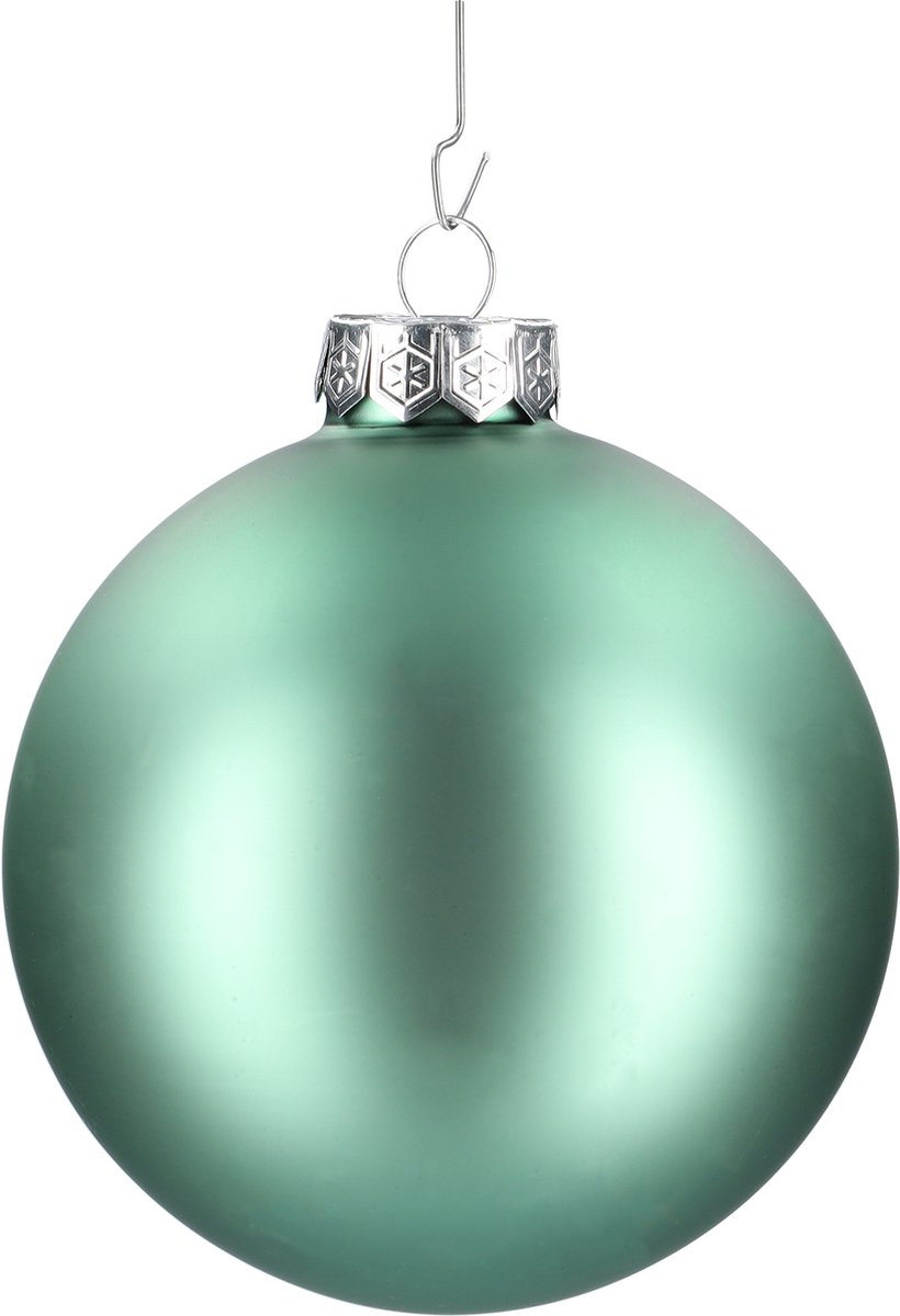 Glazen kerstballen - Set van 4 stuks/100mm - Luxe kerst decoratie - Sfeervolle kerstversiering voor in de kerstboom - Glas - Greenlake - Donkergroen – foto 4