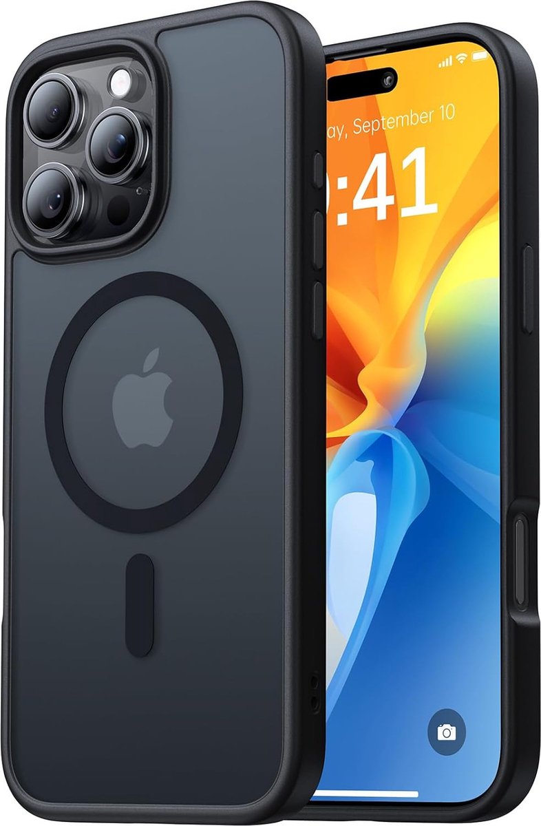 Geschikt voor iPhone 16 Pro hoesje - hoesje transparant - Zwart - Sounix