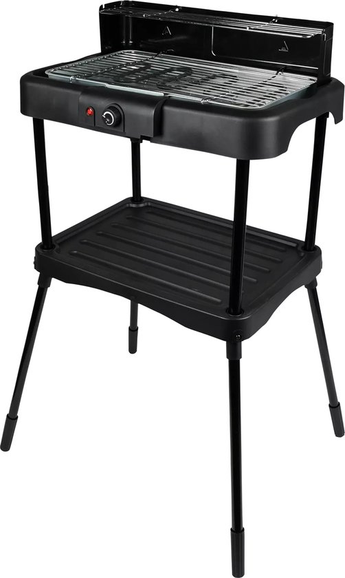 Benson Elektrische 2-in-1 BBQ - Binnen en buiten - Traploze thermostaat - Windscherm - 39x23 cm